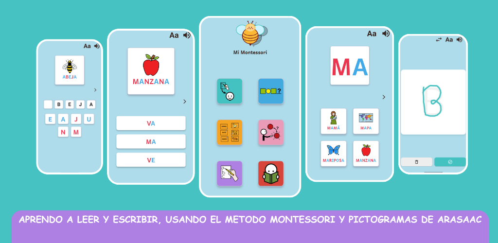 Muestra de actividades de la app Mi Montessori